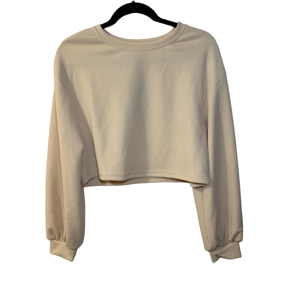 New SHEIN ez wear ivory ribbed crop top